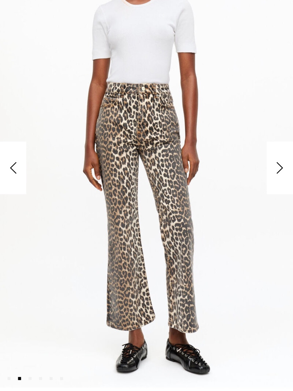 Ganni Leopard Cropped Jeans